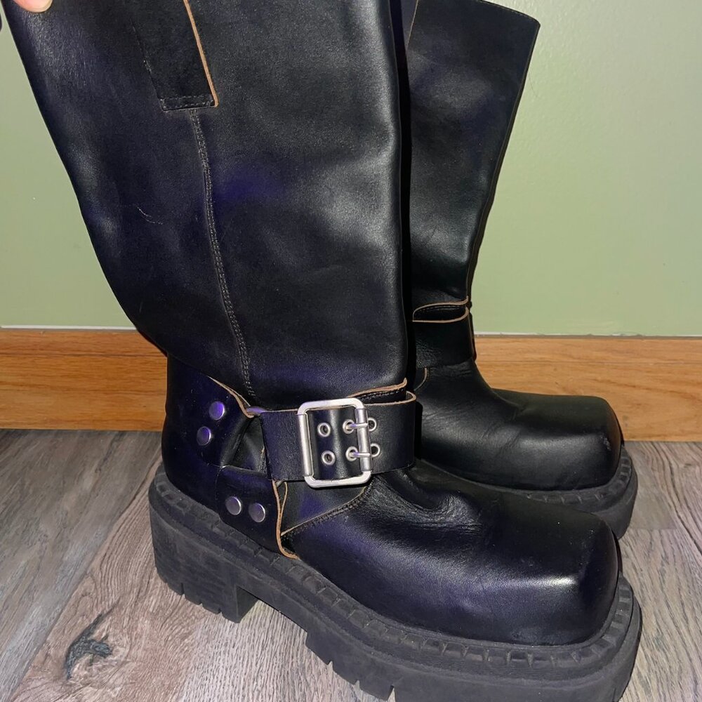 ASOS CHUNKY PLATFORM MOTO BOOTS